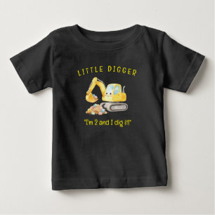 Cute Little Digger Construction Truck Custom Kids Baby T-Shirt