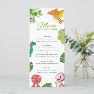 Cute Little Dino Baby Shower Menu