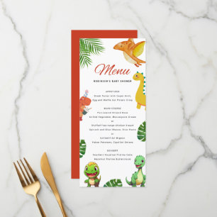 Cute Little Dino Baby Shower Menu