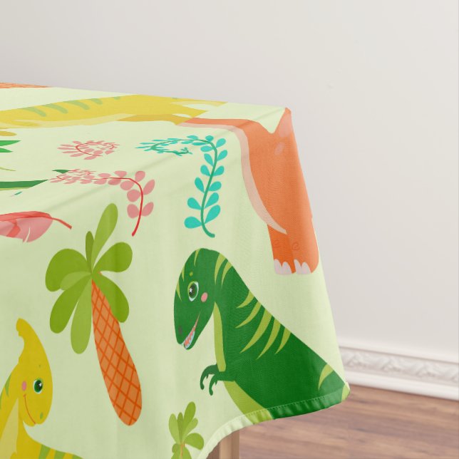 Cute Little Dino Baby Shower Tablecloth (In Situ)