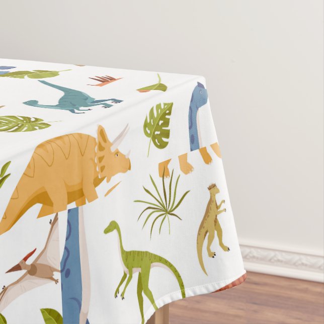 Cute Little Dino Baby Shower Tablecloth (In Situ)