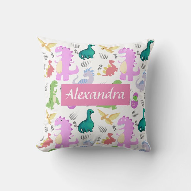 Cute Little Dino Toddler Cushion (Front)