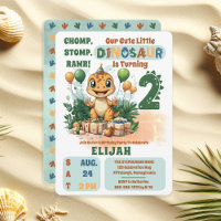 Cute Little Dinosaur Boy 2nd Birthday Party