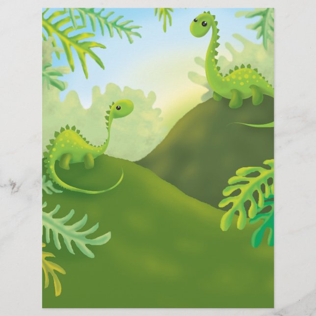 cute little dinosaur land scene (Front)