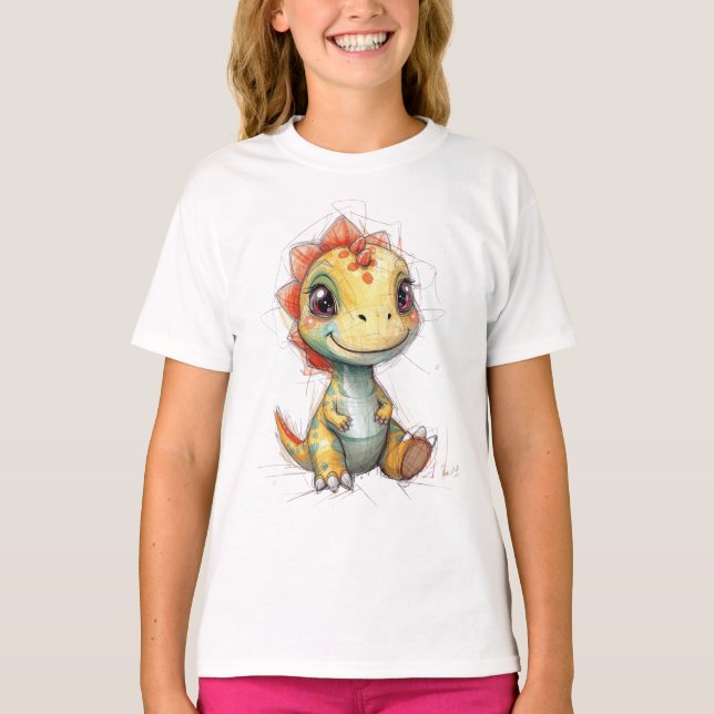 cute little dinosaur T-Shirt (Front)