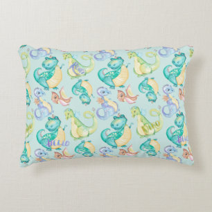 Cute Little Dinosaurs Personalised Decorative Cushion