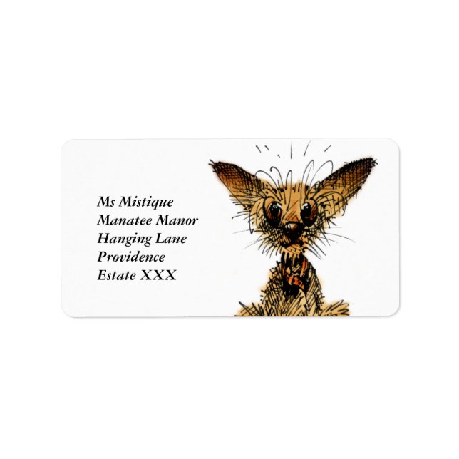 Cute little dog label (Front)