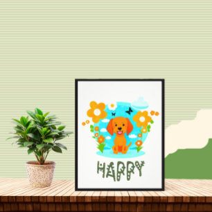 Cute little dog photo print