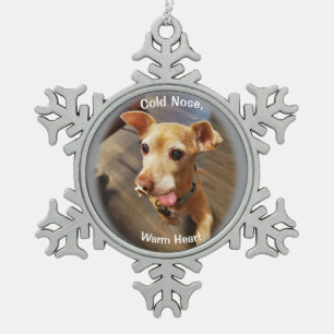 Cute Little Dog Snowflake Framed Ornament