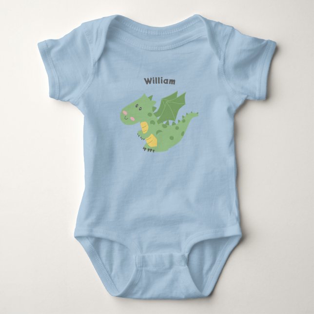 Cute little dragon baby bodysuit (Front)