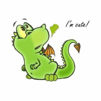 Cute Little Dragon Standing Photo Sculpture