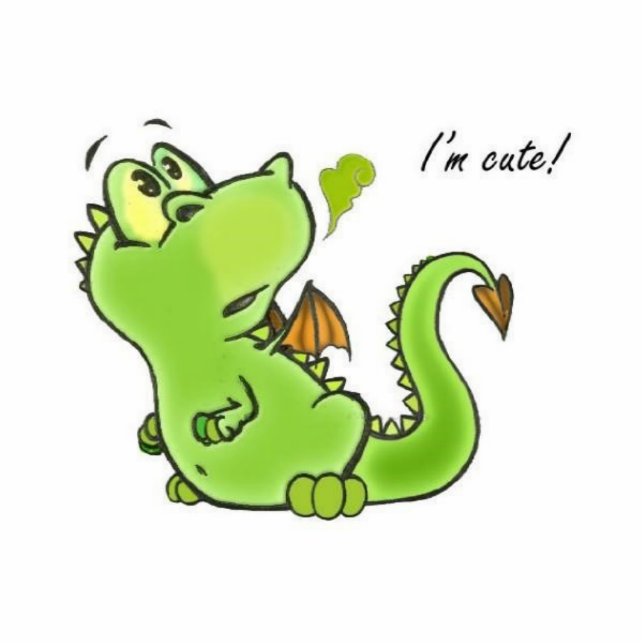 Cute Little Dragon Standing Photo Sculpture (Front)