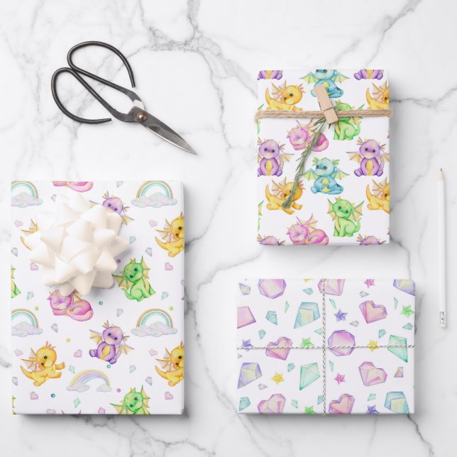 Cute Little Dragon - Wrapping Paper (Front)