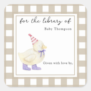 Cute Little Duck - For the library of Square Sticker