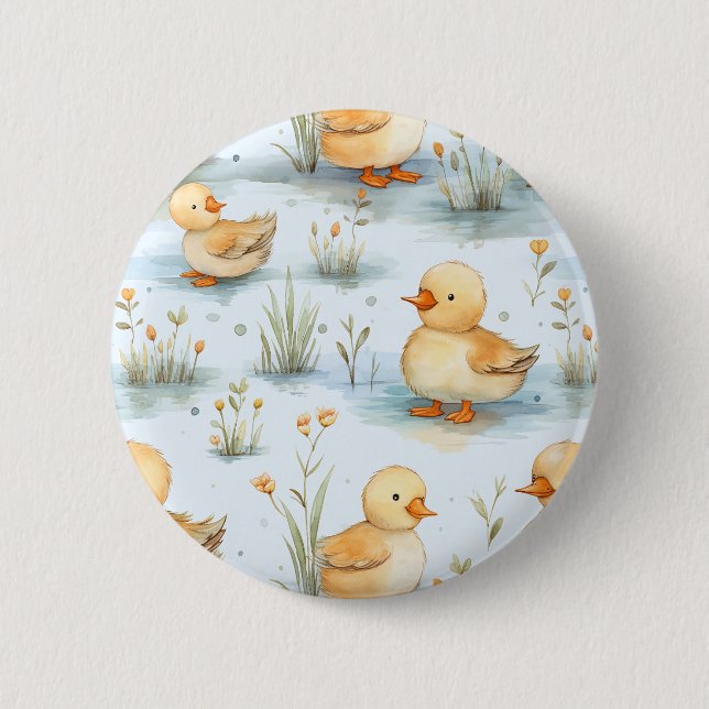 Cute Little Duckling Pattern 6 Cm Round Badge (Front)