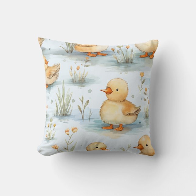 Cute Little Duckling Pattern Cushion (Front)