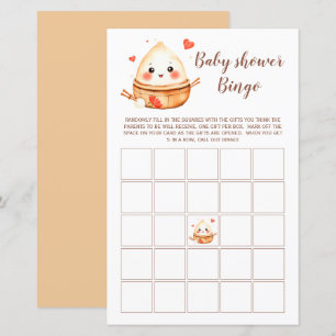 Cute Little Dumpling Baby Shower Game Bingo Card