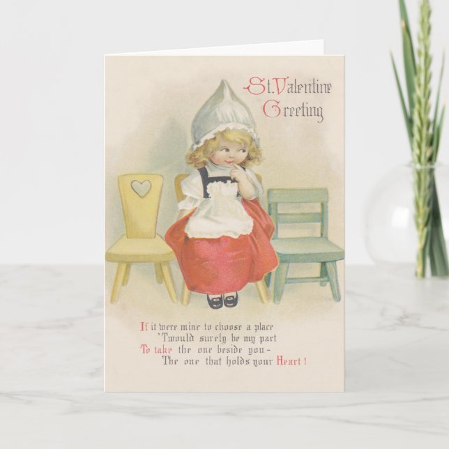 Cute Little Dutch Girl Chairs Holiday Card (Front)