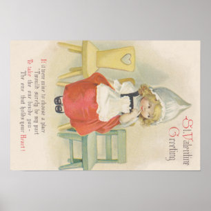 Cute Little Dutch Girl Chairs Poster