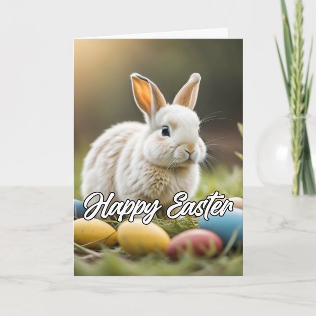 Cute Little Easter Bunny Holiday Card (Front)