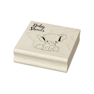 Cute Little Elephant Baby Shower Rubber Stamp