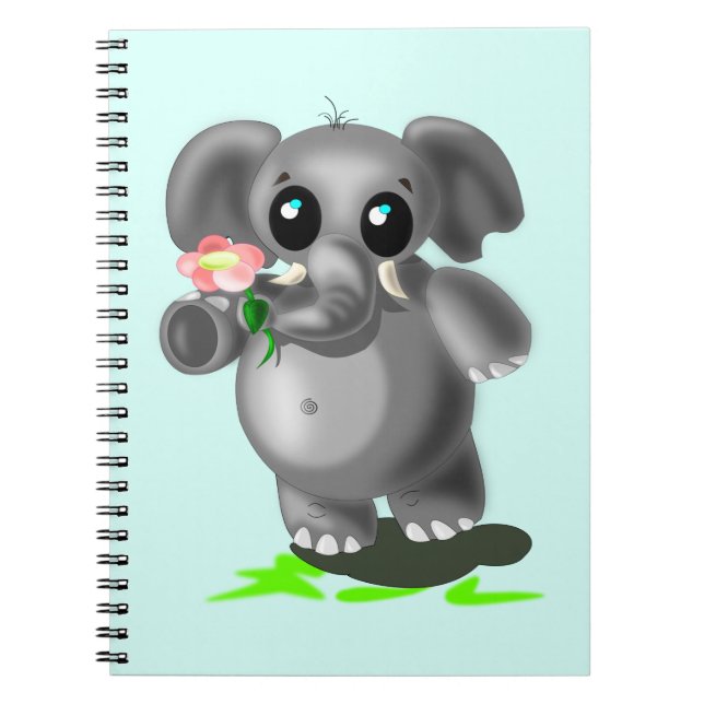 Cute Little Elephant Notebook (Front)
