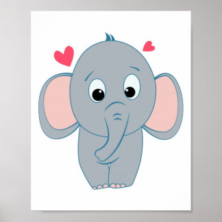 Cute little elephant Poster