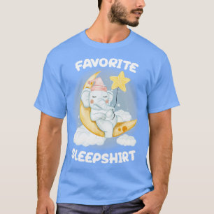 Cute Little Elephant Sleeping on the Moon Nap Favo T-Shirt