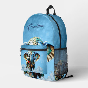 Cute little elephant with fairy printed backpack