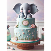 CUTE LITTLE ELEPHANTS LAYER CAKE