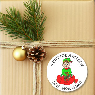 Cute Little Elf To and From Gift Tag