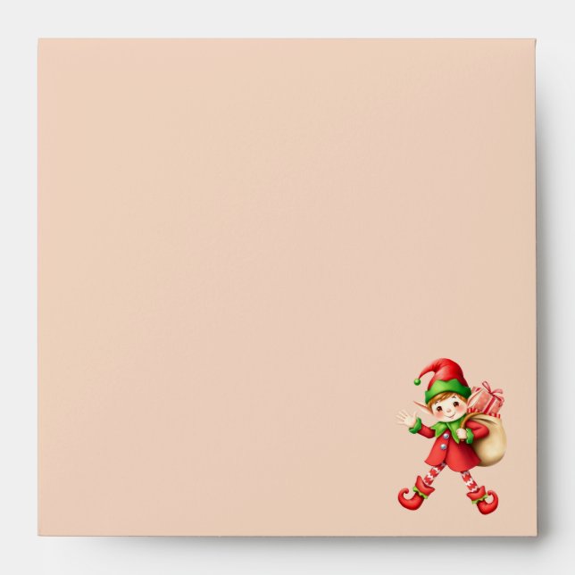 Cute Little Elves - Personalized Christmas  Envelope (Front)