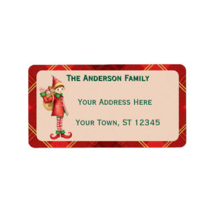 Cute Little Elves - Personalized Christmas  Label