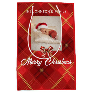 Cute Little Elves - Personalized Christmas  Medium Gift Bag