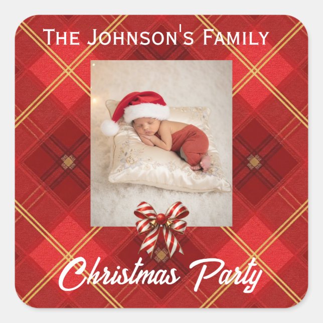 Cute Little Elves - Personalized Christmas  Square Sticker (Front)