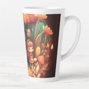 Cute little elves under the mushrooms latte mug