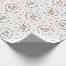 Cute Little Fall Fox with flowers in soft colours