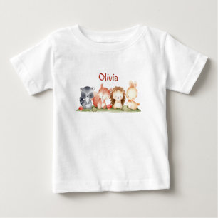 Cute Little Farm Animal Custom Name Personal Baby  T-Shirt