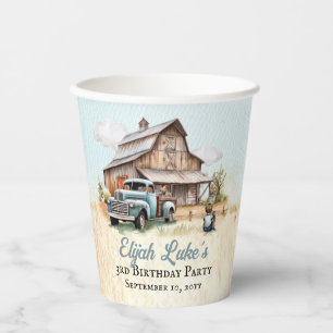 Cute Little Farmer 3rd Birthday Party  Paper Cups
