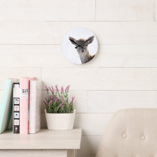 Cute little Fawn 2 #animal #art Round Clock