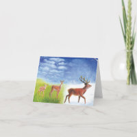 Cute Little Fawn Grows up to Red Deer Illustration
