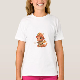 Cute Little Firefighter Dragon Kids T-Shirt