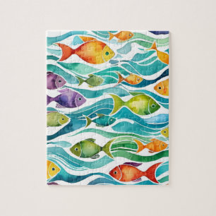 Cute little fishes puzzle. jigsaw puzzle