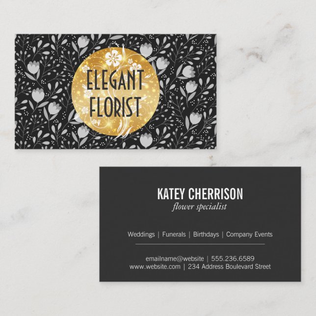 Cute Little Flowers Business Card (Front/Back)