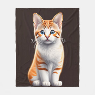 Cute Little Fluffy Kitty, Cat Fleece Blanket