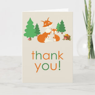 Cute Little Fox and Mum Thank You Card