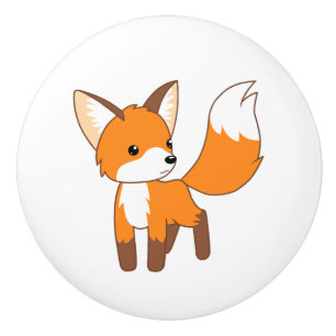 Cute Little Fox Ceramic Knob