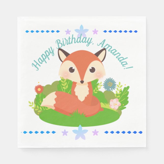 Cute Little Fox Napkin (Front)