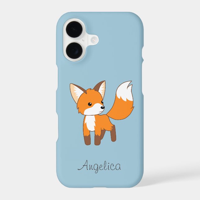 Cute Little Fox on Blue (Back)