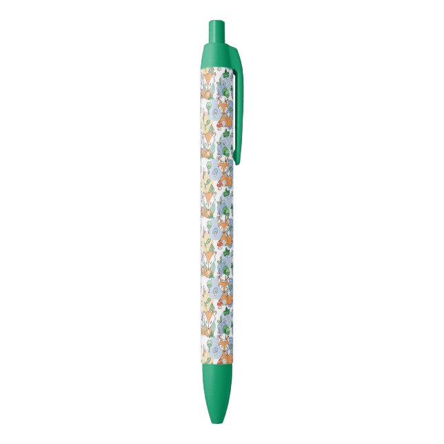 Cute Little Fox Pattern Black Ink Pen (Bottom (Vertical))